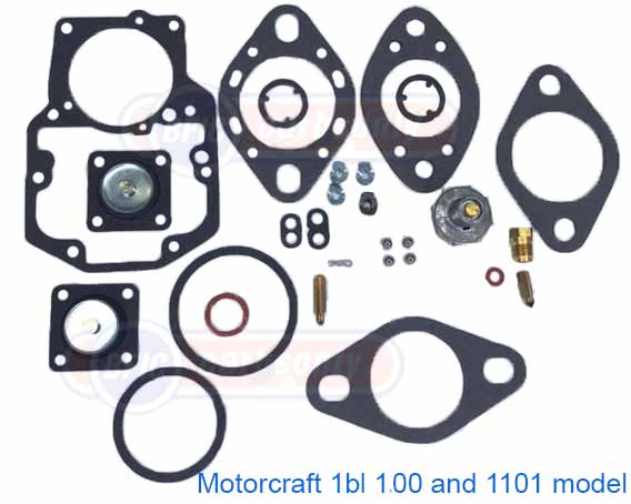 Motorcraft carburetor kit model 1100 and 1101 